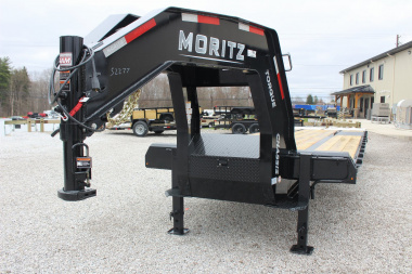 New 2025 Moritz FDGH DT 25' + 5' GOOSENECK Deckover Flatbed Trailer- Full Width Aluminum Ramps- 22900# GVW