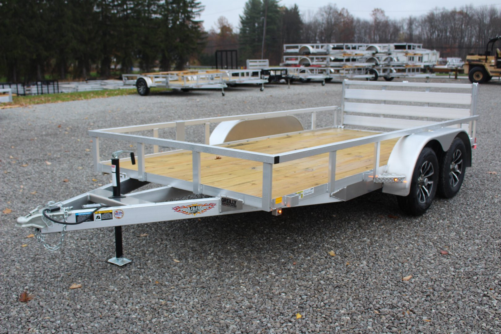 New 2025 H & H 6' 10" x 14' Aluminum Utility Trailer - BiFold Ramp - 7000# GVW