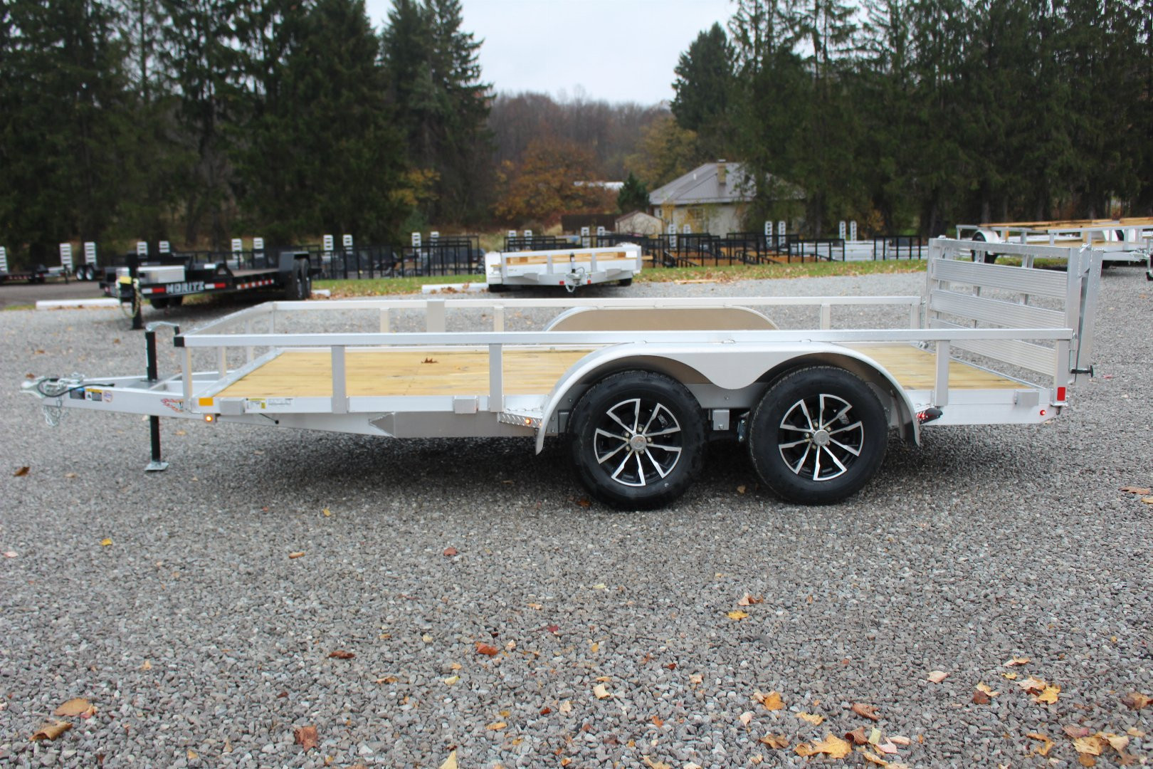 New 2025 H & H 6' 10" x 14' Aluminum Utility Trailer - BiFold Ramp - 7000# GVW