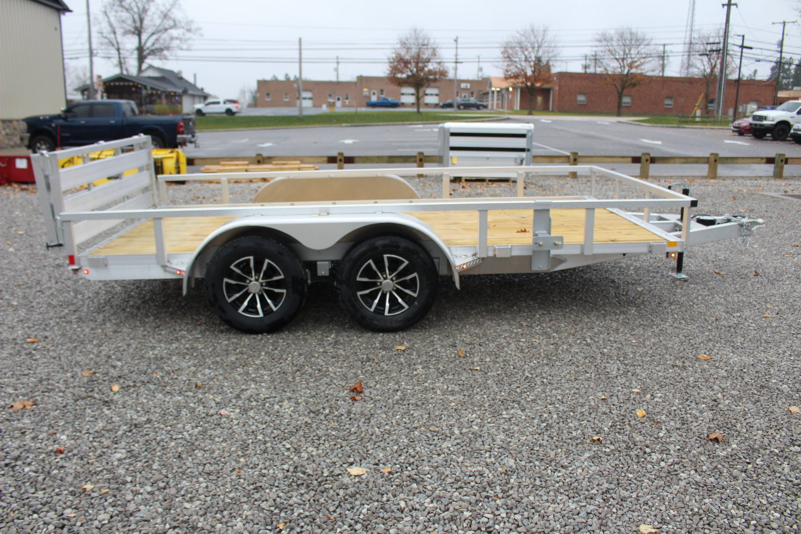 New 2025 H & H 6' 10" x 14' Aluminum Utility Trailer - BiFold Ramp - 7000# GVW