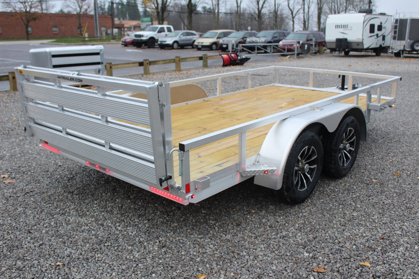 New 2025 H & H 6' 10" x 14' Aluminum Utility Trailer - BiFold Ramp - 7000# GVW