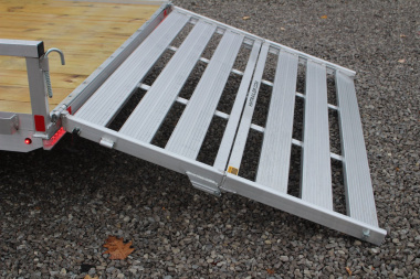 New 2025 H & H 6' 10" x 14' Aluminum Utility Trailer - BiFold Ramp - 7000# GVW