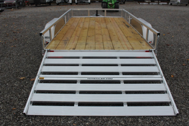 New 2025 H & H 6' 10" x 14' Aluminum Utility Trailer - BiFold Ramp - 7000# GVW