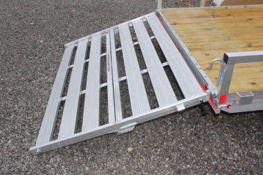 New 2025 H & H 6' 10" x 14' Aluminum Utility Trailer - BiFold Ramp - 7000# GVW