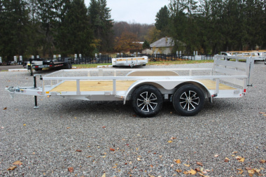 New 2025 H & H 6' 10" x 14' Aluminum Utility Trailer - BiFold Ramp - 7000# GVW
