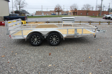 New 2025 H & H 6' 10" x 14' Aluminum Utility Trailer - BiFold Ramp - 7000# GVW
