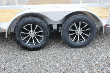 New 2025 H & H 6' 10" x 14' Aluminum Utility Trailer - BiFold Ramp - 7000# GVW