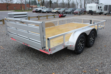New 2025 H & H 6' 10" x 14' Aluminum Utility Trailer - BiFold Ramp - 7000# GVW