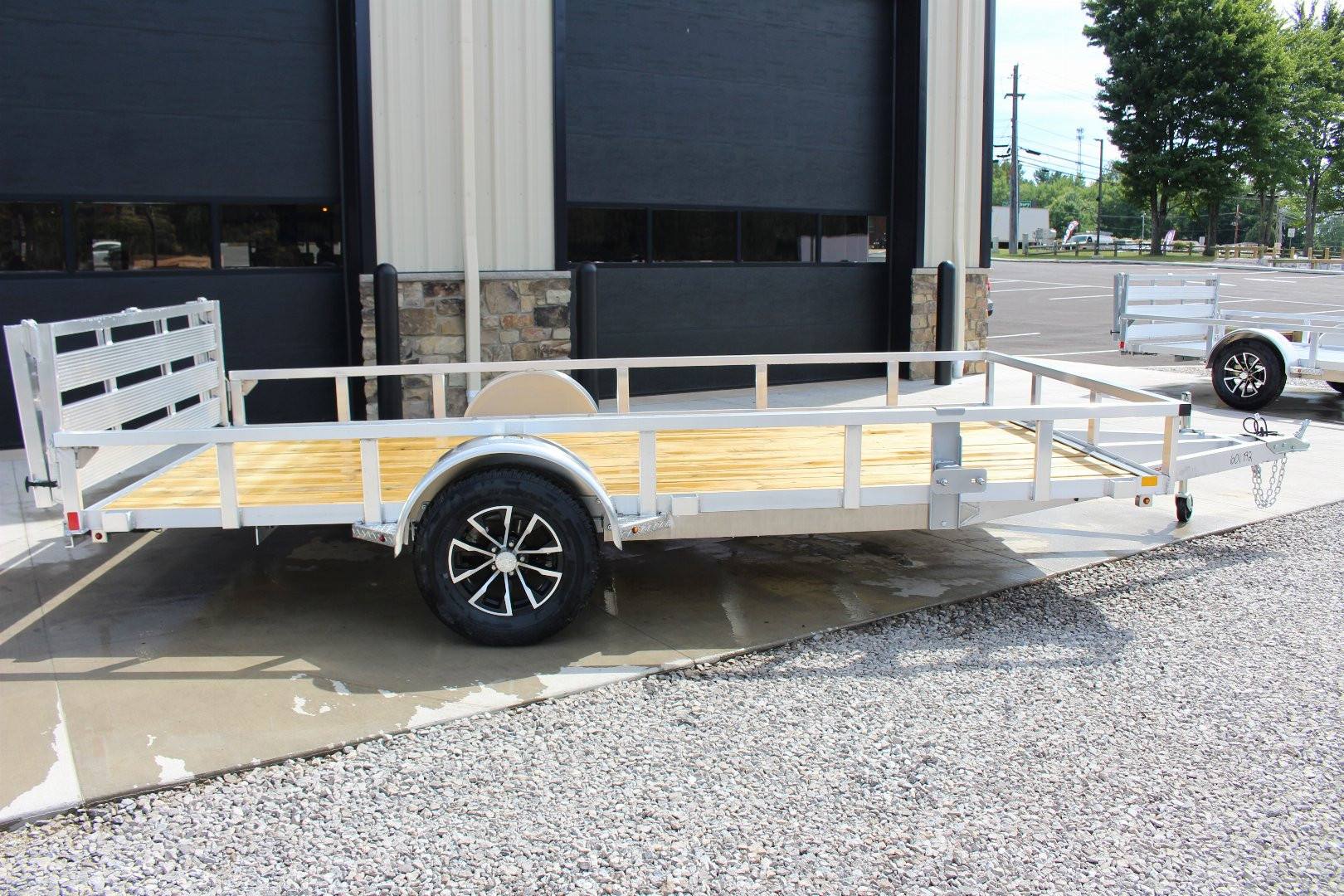 New 2025 H & H 6' 10" x 14' Aluminum Utility Trailer - BiFold Ramp - 2990# GVW
