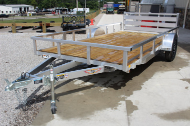New 2025 H & H 6' 10  x 14' Aluminum Utility Trailer - BiFold Ramp - 2990# GVW