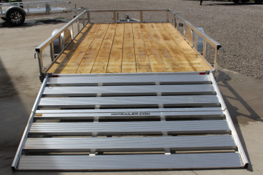 New 2025 H & H 6' 10" x 14' Aluminum Utility Trailer - BiFold Ramp - 2990# GVW
