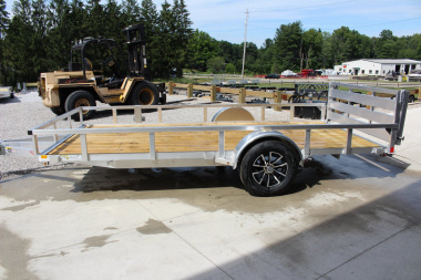 New 2025 H & H 6' 10" x 14' Aluminum Utility Trailer - BiFold Ramp - 2990# GVW