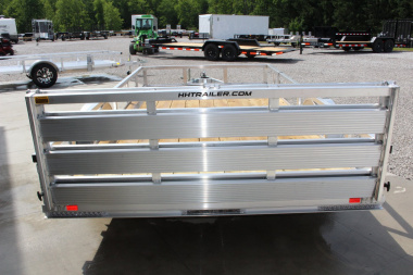 New 2025 H & H 6' 10" x 14' Aluminum Utility Trailer - BiFold Ramp - 2990# GVW