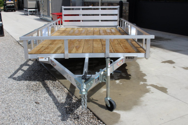 New 2025 H & H 6' 10" x 14' Aluminum Utility Trailer - BiFold Ramp - 2990# GVW