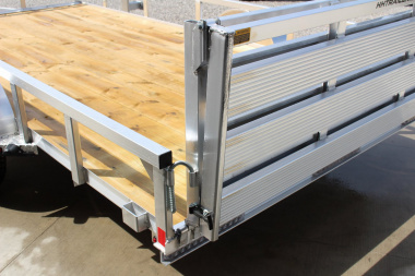 New 2025 H & H 6' 10" x 14' Aluminum Utility Trailer - BiFold Ramp - 2990# GVW
