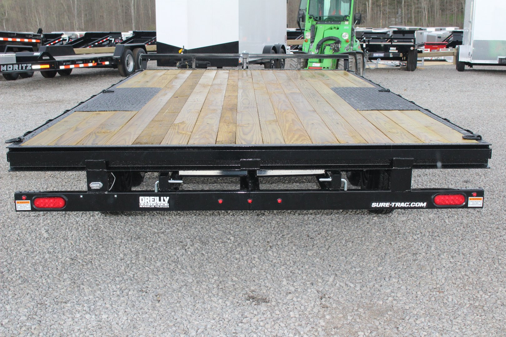 New 2025 Sure-Trac 8.5' x 16' Low Profile Deckover Flatbed Trailer With Steel Ramps - 9900# GVW