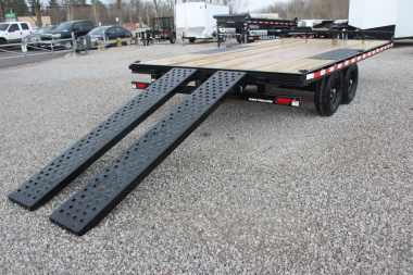 New 2025 Sure-Trac 8.5' x 16' Low Profile Deckover Flatbed Trailer With Steel Ramps - 9900# GVW