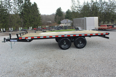 New 2025 Sure-Trac 8.5' x 16' Low Profile Deckover Flatbed Trailer With Steel Ramps - 9900# GVW