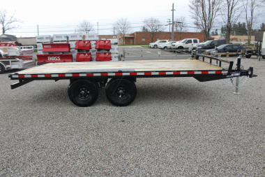 New 2025 Sure-Trac 8.5' x 16' Low Profile Deckover Flatbed Trailer With Steel Ramps - 9900# GVW