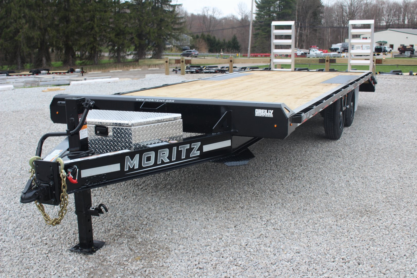 New 2025 Moritz 8' 6" x 20' + 4' Deckover Flatbed w/ Beavertail - Aluminum Ramps - 16,000# GVW