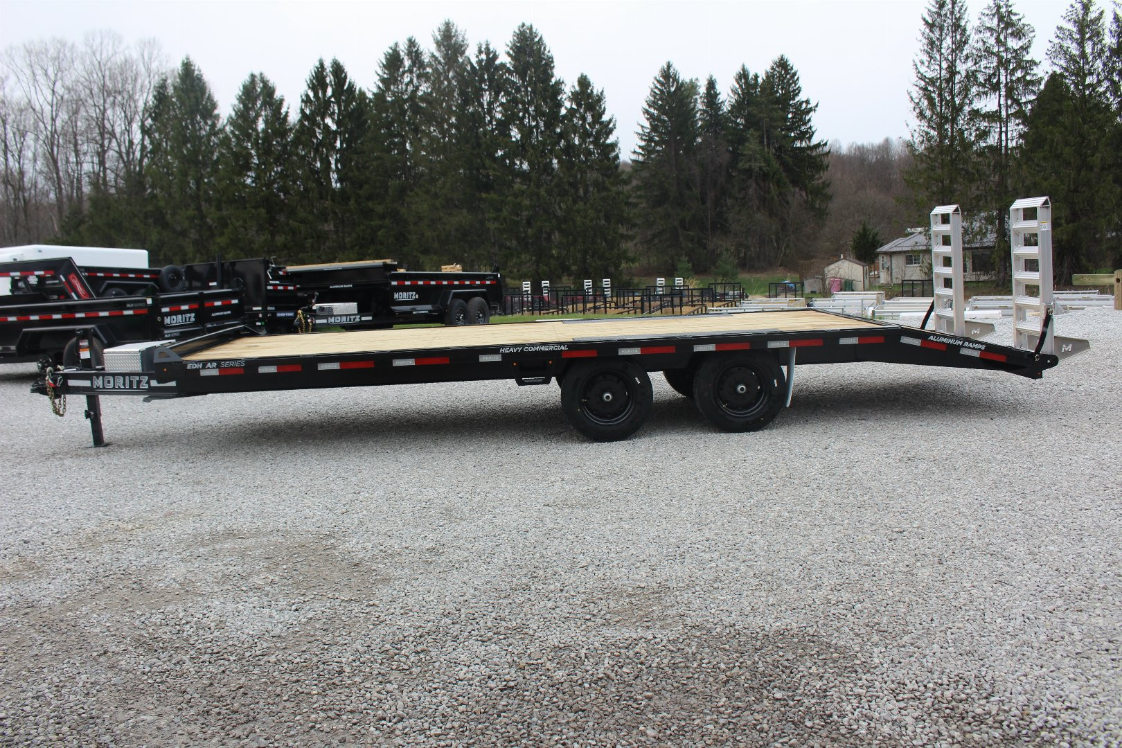 New 2025 Moritz 8' 6" x 20' + 4' Deckover Flatbed w/ Beavertail - Aluminum Ramps - 16,000# GVW