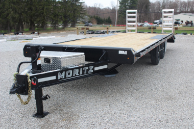 New 2025 Moritz 8' 6  x 20' + 4' Deckover Flatbed w/ Beavertail - Aluminum Ramps - 16,000# GVW