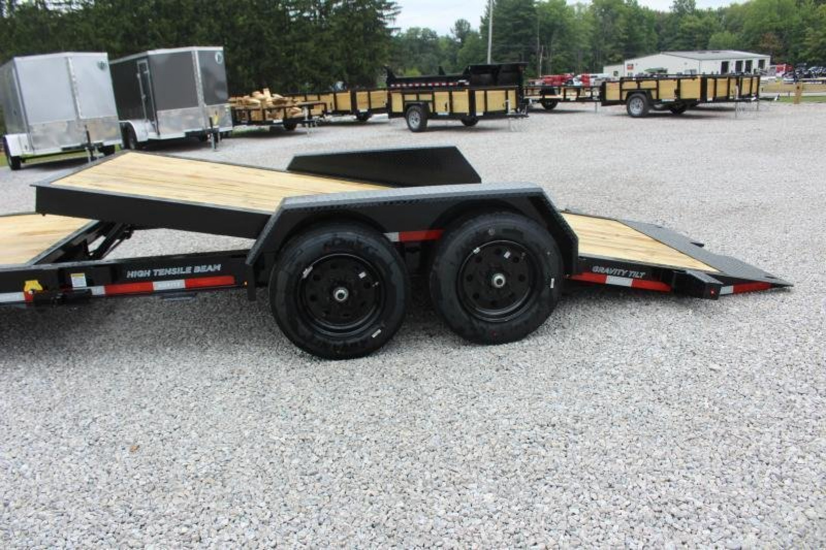 New 2025 Moritz 7' x 16' + 4' Low Pro - Gravity Tilt - Equipment Trailer - 16000# GVW