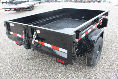 New 2025 Sure-Trac 5' x 8' Low Profile Homeowner Dump Trailer 5K - Single Ram (NO RAMPS) - BARN DOORS