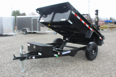 New 2025 Sure-Trac 5' x 8' Low Profile Homeowner Dump Trailer 5K - Single Ram (NO RAMPS) - BARN DOORS