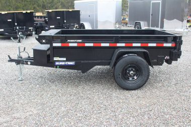 New 2025 Sure-Trac 5' x 8' Low Profile Homeowner Dump Trailer 5K - Single Ram (NO RAMPS) - BARN DOORS