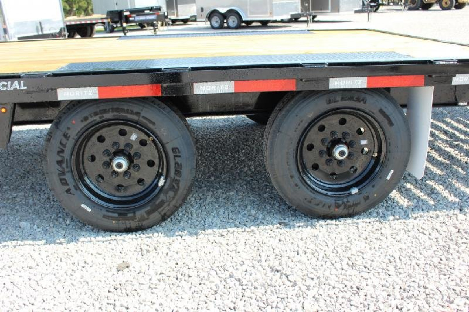 New 2024 Moritz 8' 6" x 18' + 4' Deckover Flatbed w/ Beavertail - Aluminum Ramps - 16,000# GVW