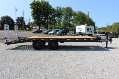 New 2024 Moritz 8' 6" x 18' + 4' Deckover Flatbed w/ Beavertail - Aluminum Ramps - 16,000# GVW