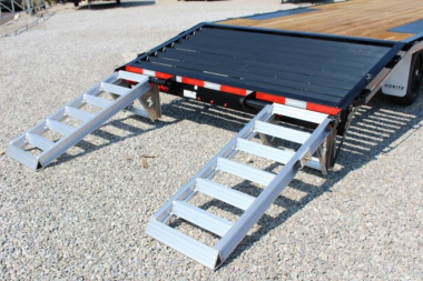 New 2024 Moritz 8' 6" x 18' + 4' Deckover Flatbed w/ Beavertail - Aluminum Ramps - 16,000# GVW