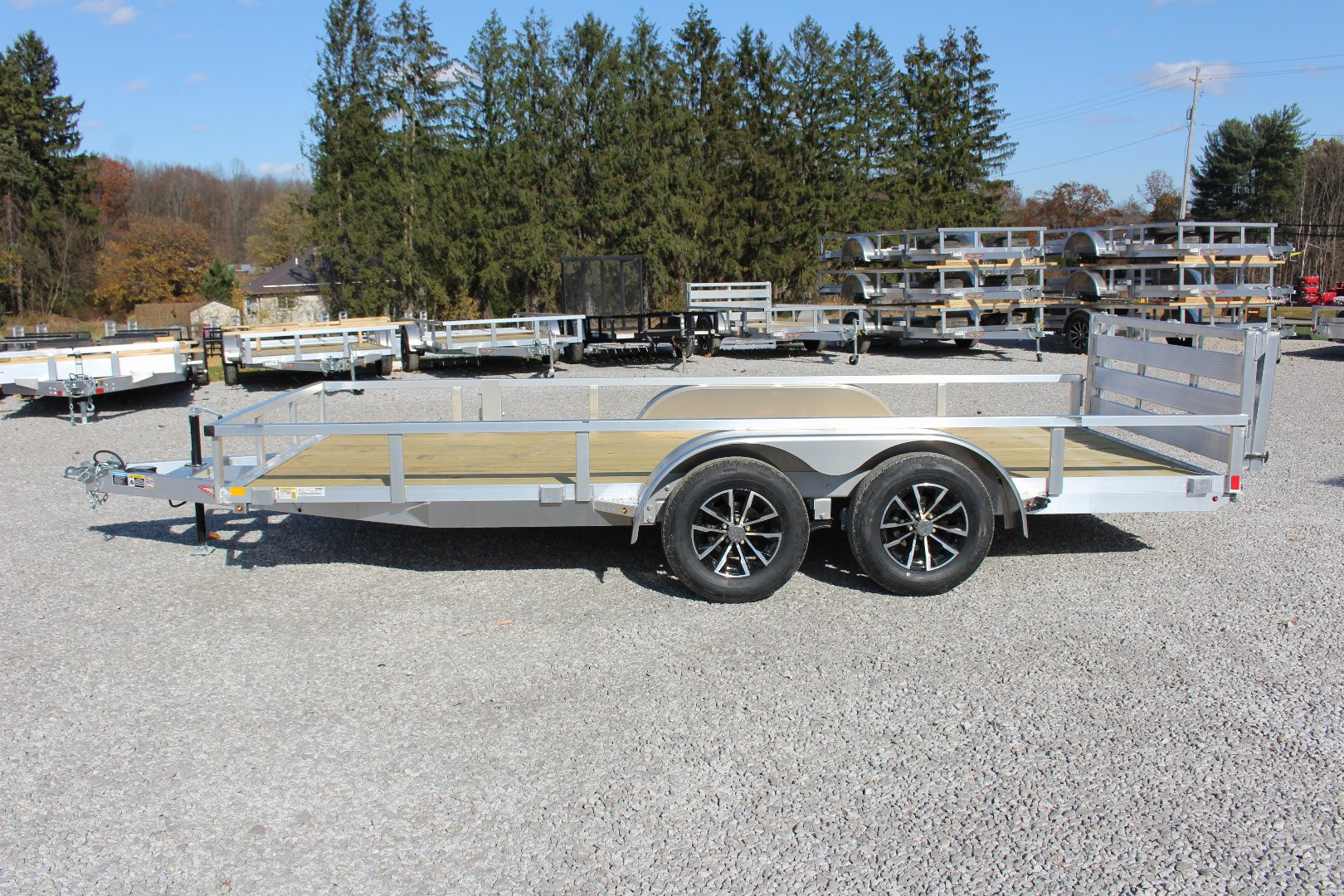 New 2025 H & H 6' 10" x 16' Aluminum Utility Trailer - BiFold Ramp - 7000# GVW