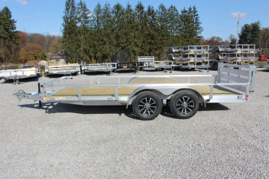 New 2025 H & H 6' 10" x 16' Aluminum Utility Trailer - BiFold Ramp - 7000# GVW