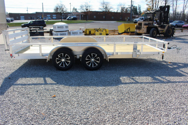 New 2025 H & H 6' 10" x 16' Aluminum Utility Trailer - BiFold Ramp - 7000# GVW