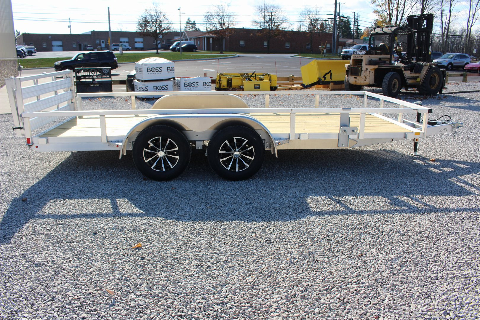 New 2025 H & H 6' 10" x 16' Aluminum Utility Trailer - BiFold Ramp - 7000# GVW