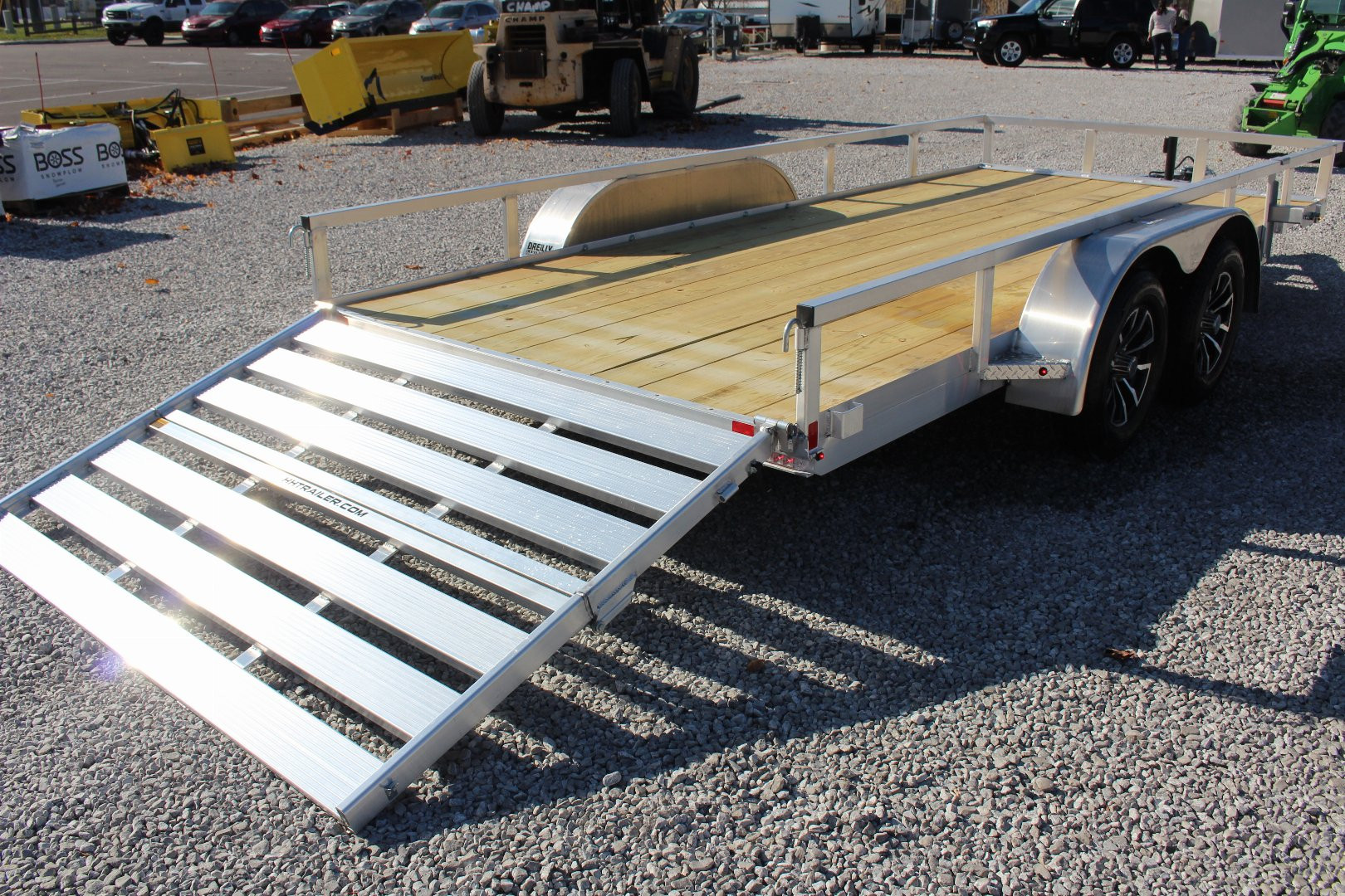 New 2025 H & H 6' 10" x 16' Aluminum Utility Trailer - BiFold Ramp - 7000# GVW