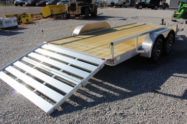 New 2025 H & H 6' 10" x 16' Aluminum Utility Trailer - BiFold Ramp - 7000# GVW