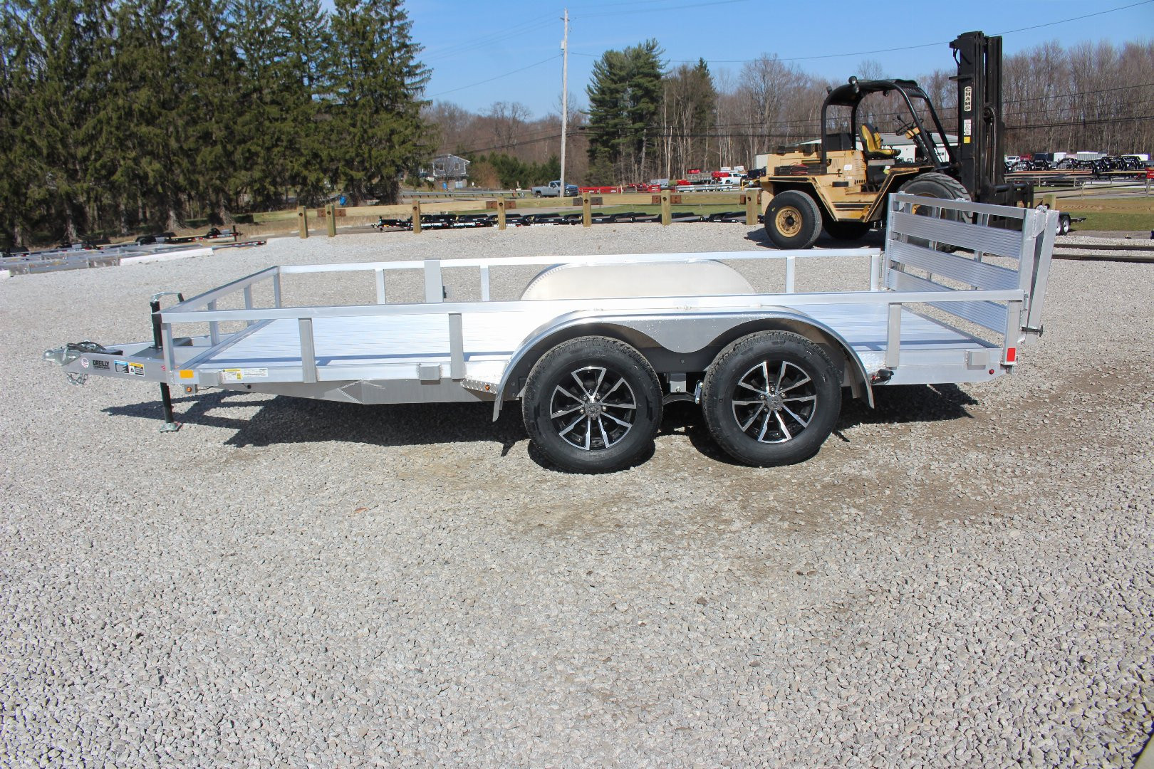 New 2025 H & H 6' 10" x 14' Aluminum Utility Trailer - BiFold Ramp - 7000# GVW