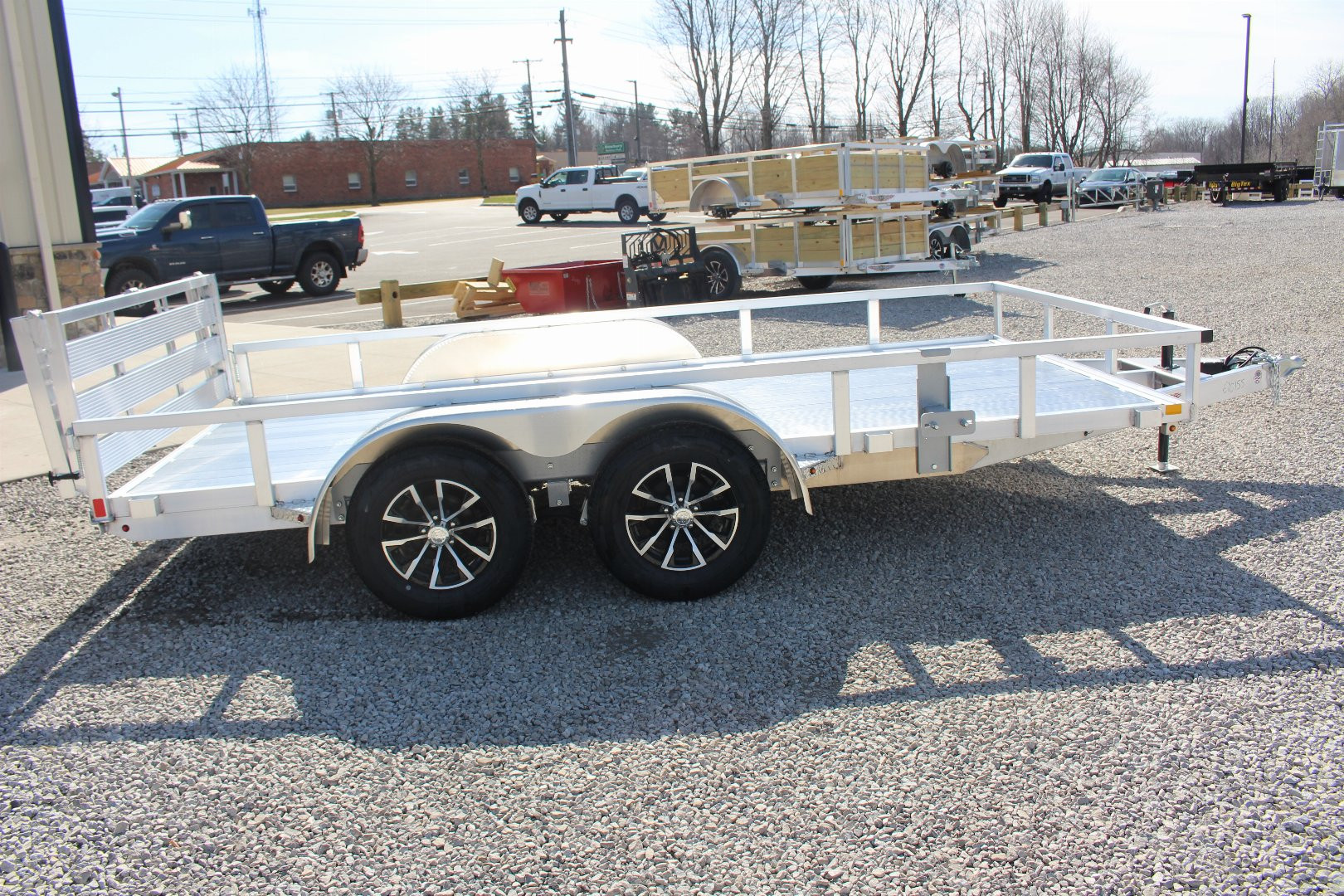 New 2025 H & H 6' 10" x 14' Aluminum Utility Trailer - BiFold Ramp - 7000# GVW