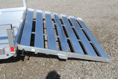 New 2025 H & H 6' 10" x 14' Aluminum Utility Trailer - BiFold Ramp - 7000# GVW