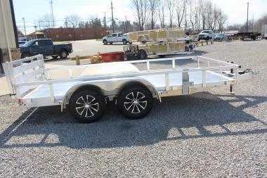 New 2025 H & H 6' 10" x 14' Aluminum Utility Trailer - BiFold Ramp - 7000# GVW