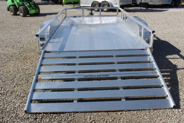 New 2025 H & H 6' 10" x 14' Aluminum Utility Trailer - BiFold Ramp - 7000# GVW