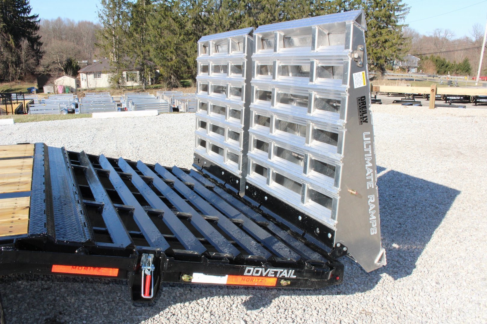 New 2025 Moritz FDGH DT 25' + 5' GOOSENECK Deckover Flatbed Trailer- Full Width Aluminum Ramps- 25900# GVW