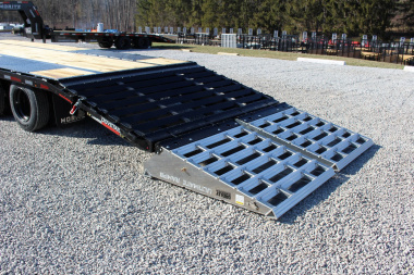 New 2025 Moritz FDGH DT 25' + 5' GOOSENECK Deckover Flatbed Trailer- Full Width Aluminum Ramps- 25900# GVW