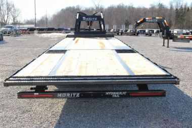 New 2025 Moritz FDGH Hydraulic Tail 30' GOOSENECK Deckover Flatbed Trailer- 17900# GVW