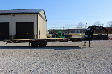 New 2025 Moritz FDGH Hydraulic Tail 30' GOOSENECK Deckover Flatbed Trailer- 17900# GVW