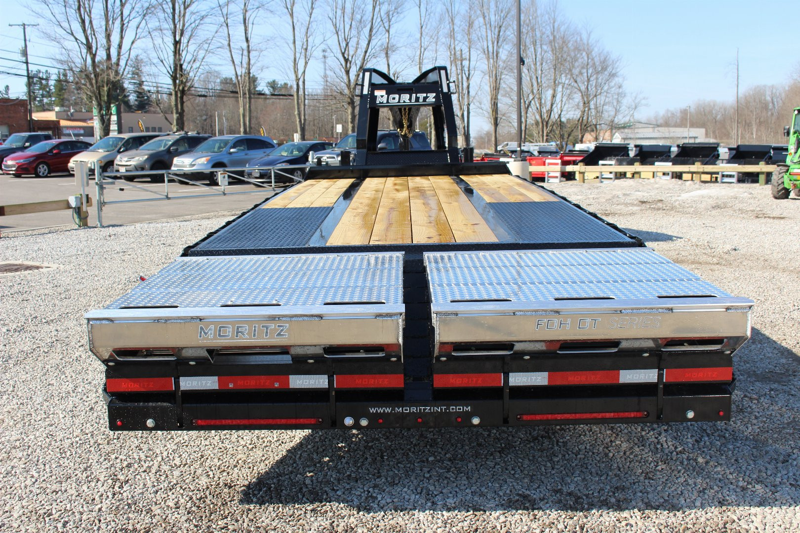 New 2025 Moritz FDGH DT 20' + 5' GOOSENECK Deckover Flatbed Trailer- Full Width Aluminum Ramps- 25900# GVW