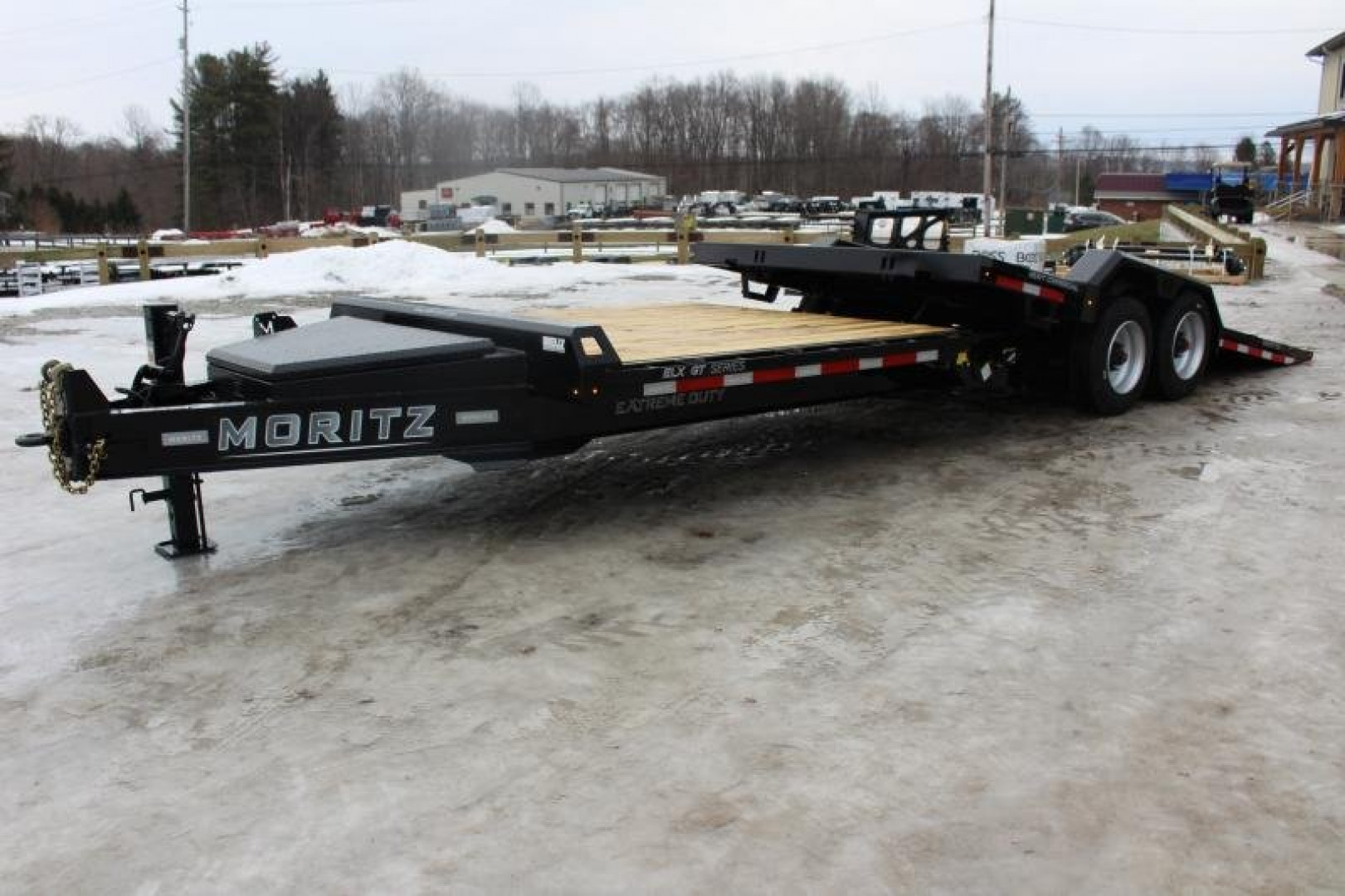 New 2025 Moritz 7' x 16' + 8' Low Pro - Gravity Tilt - Equipment Trailer - 22900# GVW